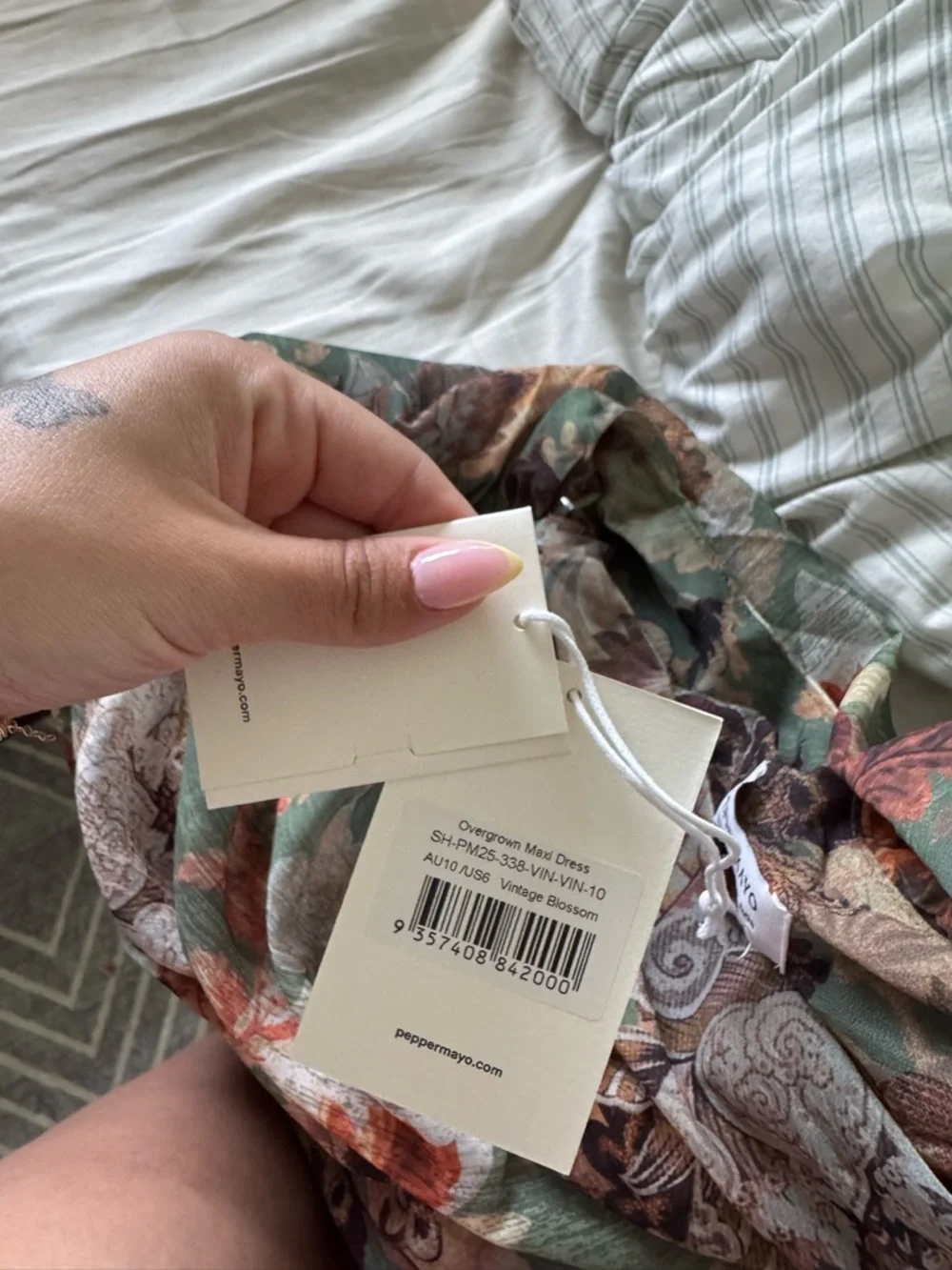 Peppermayo Overgrown Maxi Dress - Olive Multi Floral - Picture 3 of 3